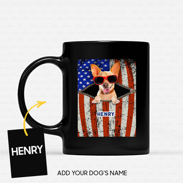 Personalized Dog Gift Idea - Dog Open Mouth Wearing Red Glasses For Dog Lovers - Black Mug